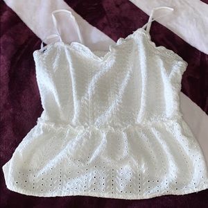 white cropped tank